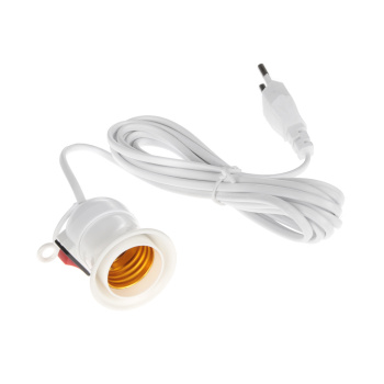 Патрон подвесной с выключателем, Е27, провод 3 м, белый (подходит под Фито лампу) 5105955 *1