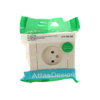 Розетка "ATLAS DESIGN" СП 1-мест. бежевая в сборе 16А SchE ATN000240