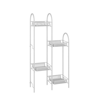 Этажерка для цвет.кашпо металл. "Лира 24" 4-х местн., ш.0,37м,в.0,75м,гл.0,17м Белый ПДЦЛ24Б *1