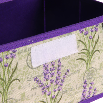 Короб для хранения нетканый материал "Лаванда" 250x190x130мм с крышкой Д70302.03 *1/30