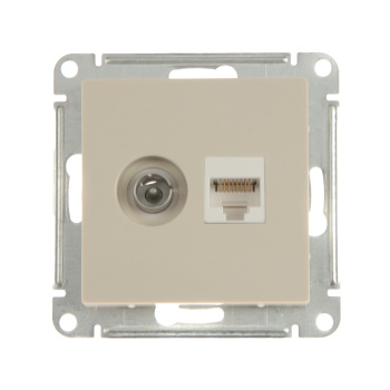 Механизм розетки 2-м ATLAS DESIGN комп. RJ45 кат.5E+TV беж. SchE ATN000289