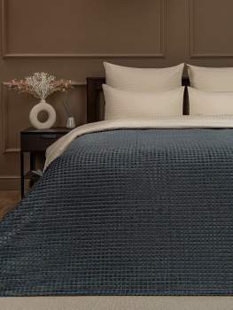 Плед 150*200см фланель жаккард кубики темно-серый YLS FNQL DKGY3 042/1520 NC Absolute *1