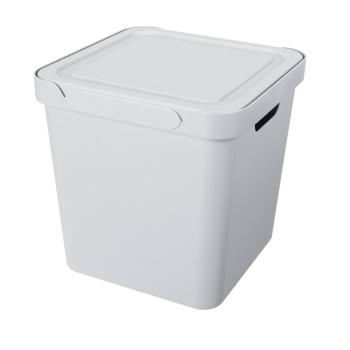 Контейнер д/хранения пластм. "Luxe"18л 286х286х286мм св.Серый арт.433242630("Бытпласт") *1/6