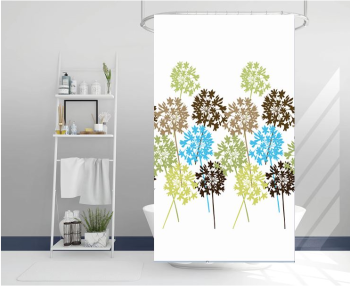 Штора для ванной "Aquadomer" п/эстер 180*180см с кольцами XT-066 *1/25