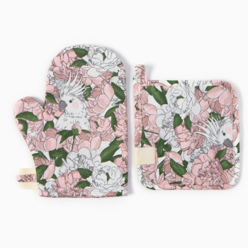 Набор прихваток Попугай варежка-прихватка 20х28см, прихватка 19х19см 80%хлопок, 20%п/э  Этель *1