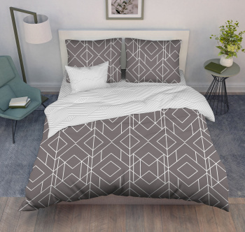 Постельное белье 2сп-М бязь Василиса 9604/1 Каро, наволочки 70*70 - 2шт *1/5