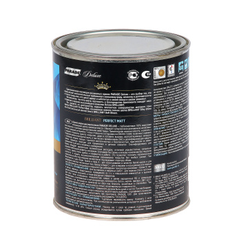 Краска акриловая для стен и потолков 0,9 л PARADE DELUXE Brilliant моющаяся глубокоматовая БазаА*1/6