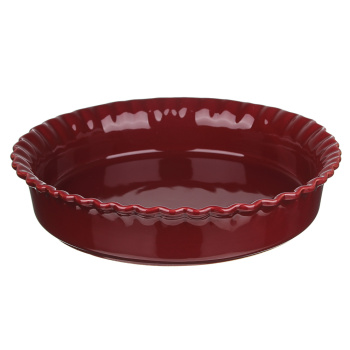 Блюдо керам. жаропроч. д/запек. и сервир.кругл. d=22х4,5 бордо (826-317) *1/16