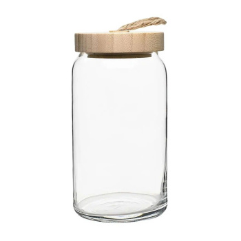 Банка для продуктов стекло "Вуди" 1,13л дерев.крышка 43593 "Pasabahce" *1/6