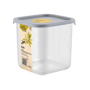 Банка для продуктов пластм. "Vanilla" 0,8л 105x105x105мм Трюфель SE168410025 "Sugar&Spice" *1/15