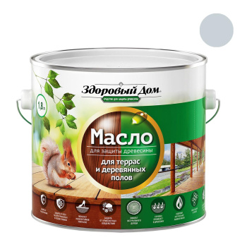 Масло для террас и деревянных полов Здоровый Дом Серо-голубое 1,8 л  *1/4/168
