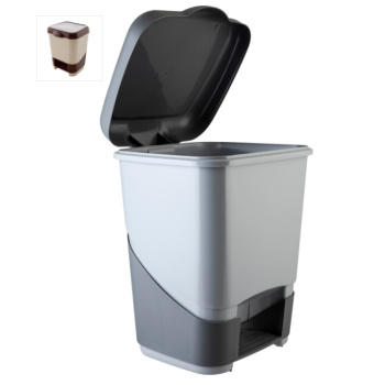 Контейнер д/мусора пластм. с педалью, с откидн. крышкой 20,0л арт.428 ("Полимербыт") *1/2