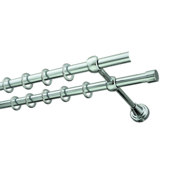 Карниз кованый d16мм 2-рядный гладкий Хром глянец 2,8 DIY в коробе *1