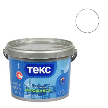 Краска акриловая для стен и потолков 1,8 л ТЕКС "Профи" моющая База А *1/44