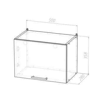 Шкаф навесной 500х358х280 мм ГЕРДА, с подъемной дверцей, мокко