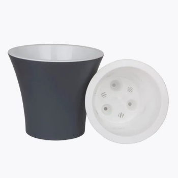 Кашпо пластм. "Сити" 2,0л d верха 175мм h150мм со вставкой Антрацит С17.5-12 *1/10