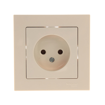 Розетка "ATLAS DESIGN" СП 1-мест. бежевая в сборе 16А SchE ATN000240