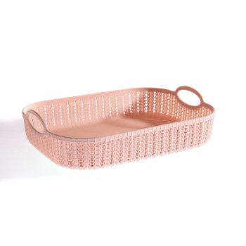 Корзина для хранения пластм. "Вязание" "лоток" 310х240х80мм Чайная роза М1195 ("М-Пластика") *1/18