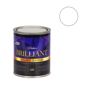 Краска акриловая для стен и потолков 0,9 л PARADE DELUXE Brilliant моющаяся шелк-матовая База А *1/6