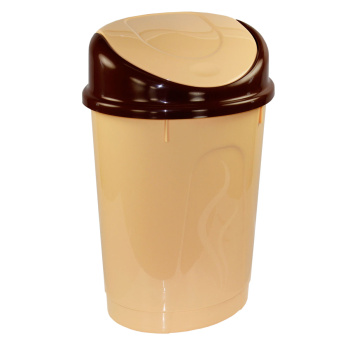 Контейнер д/мусора пластм. с "плавающей" крышкой 12л Бежевый М1549 (ЗПИ "Альтернатива") *1/6