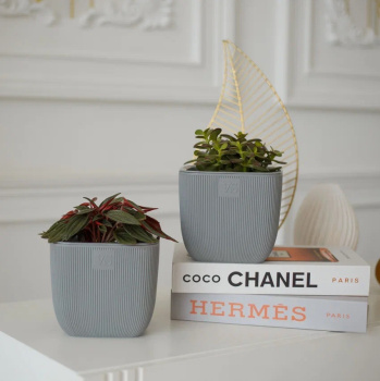 Кашпо пластм. "Фабио" 4,7л 190х190мм h190мм со вставкой Серый AMF-4,7-03 ("VipSet") *1/8 Кашпо пластм. "Фабио" 4,7л 190х190мм h190мм со вставкой Серый AMF-4,7-03 ("VipSet") *1/8