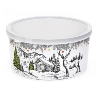 яяяКоробка д/хранения пластм. "Графика" 2.6л кругл. d210мм арт.51879 ("Полимербыт) *1/12