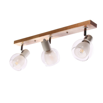 Светильник настенный (спот) N5105/3 WT+WOOD Е27 3*40Вт ( l=650;w=100;h=170) VERNER LIGHTING *1