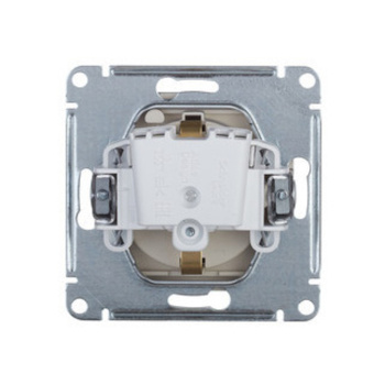 Механизм розетки 1-м СП ATLAS DESIGN с заземл. защ. шторки с крышкой 16А алюм. SchE ATN000346 *1