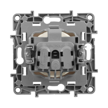 Механизм розетки 1-м СП Etika 16А без заземл. винт. клеммы сл. кость Leg 672320