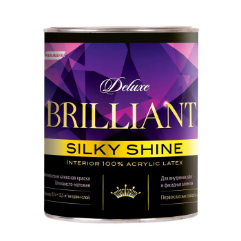 Краска акриловая для стен и потолков 9 л PARADE DELUXE Brilliant моющаяся шелк-матовая База А *1/44