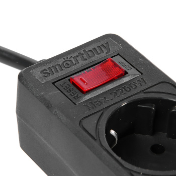 Сетевой фильтр 5 розеток 5м 10А ПВС 3x0,75 2200Вт черный Smartbuy SBSP-50-K *1/35