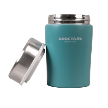яяяТермос нерж."Биосталь" 0,5л Шир.горло Бирюзовый NTD-500G "CROSSTOWN" *1/12