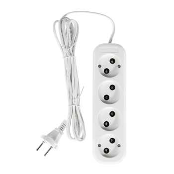Удлинитель 4 розетки 3м б/з ШВВП 2*0,75мм2 6А мощ.нагр 1300Вт Универсал У6-766 *1/45