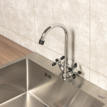 Смеситель для кухни Эверест В59-071F высокий излив (черный) *1/10