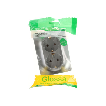 Розетка "Glossa" СП 2-мест. алюминиевая с/з SchE GSL000324 *1