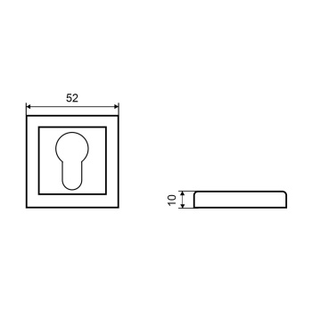 Накладка п/цилиндр НИКЕЛЬ матовый A 2 ET SN Фабрика замков*1/25/100