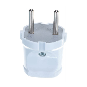 Вилка штепсельная б/заземл. белая 6А 250В UNIVersal А113 *10