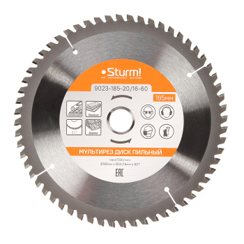 Диск пильный 185*20/16мм 60 зубьев Мульти рез (9023-185-20/16-60) Sturm *1/10/50