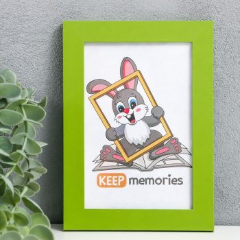 Фоторамка МДФ 10х15 см, №6, ширина 18 мм, толщина 12 мм, зелёный (пластиковый экран) 4509611