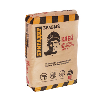 Клей для блоков 25 кг Бравый бригадир КСБ-17 Клей для блоков 25 кг Бравый бригадир КСБ-17