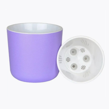 Кашпо пластм. "Лион" 2л d верха 147мм h130мм со вставкой Лаванда ЛИ15-21 *1/10