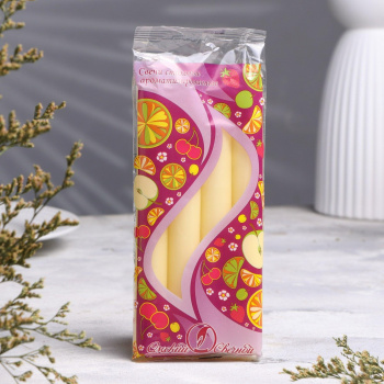 Набор свечей столовых ароматических "Персик", 17,5 х 1,8 см, 40 г, 5 ч, 4 штуки 1575307