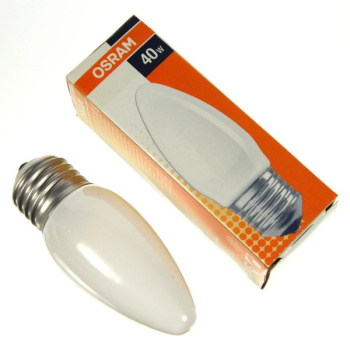 Лампа накаливания 40W Е27 свеча матовая OSRAM CLASSIK B FR *10/100
