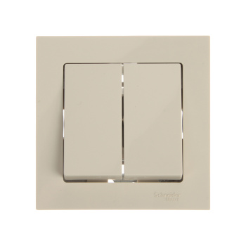 Выключатель "ATLAS DESIGN" СП 2кл. бежевый 10АХ в сборе SchE ATN000252 *