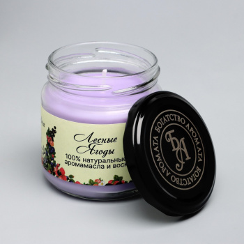 Натуральная эко свеча из пальмового воска, "Лесные ягоды", сиреневая, 7х7,5 см, 14 ч 6766585