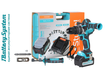 Дрель-шуруповерт 18В 2ск0-500/0-1900об/м80Нм3Ач 1,5ч2аккум Б/Щ LI-ION1BatterySystem СD2080 STURM*1/5
