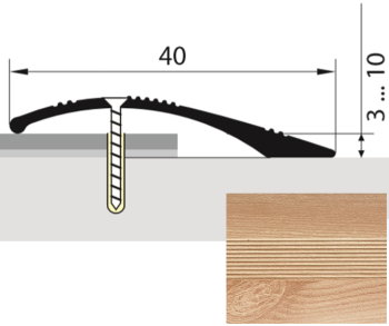 яяяКант 900мм ясень 40мм полукруглый РУССКИЙ ПРОФИЛЬ *1/10