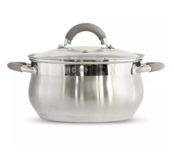 Кастрюля нерж. "Grett home" "Мелисса" 3,8л d20см термораспред.дно, Стекл.кр.,сил.руч. G-А0936-20 *1