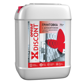 Грунтовка акриловая для внутренних и наружных работ 10 кг Ореол Дисконт с антисептиком гл.прон.*1/60